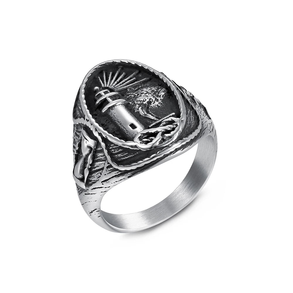Viking Lighthouse Ring — Stainless Steel