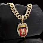 Ice Out chain Dollar Pendant 18inch 45CM plate Cuban Punk Jewelry For Gift Chain For Men And Women Necklace zircon With Hip Hop