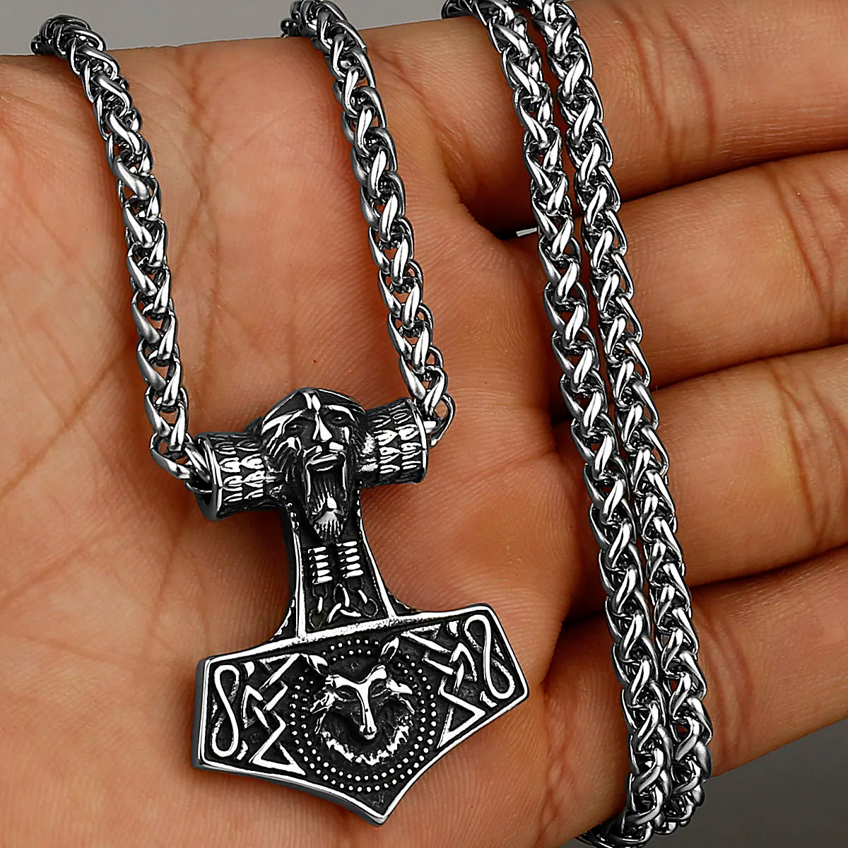 Original Viking Stainless Steel Thor Hammer Multiple Styles Domineering Unisex Necklace Pendant Boyfriend Gift