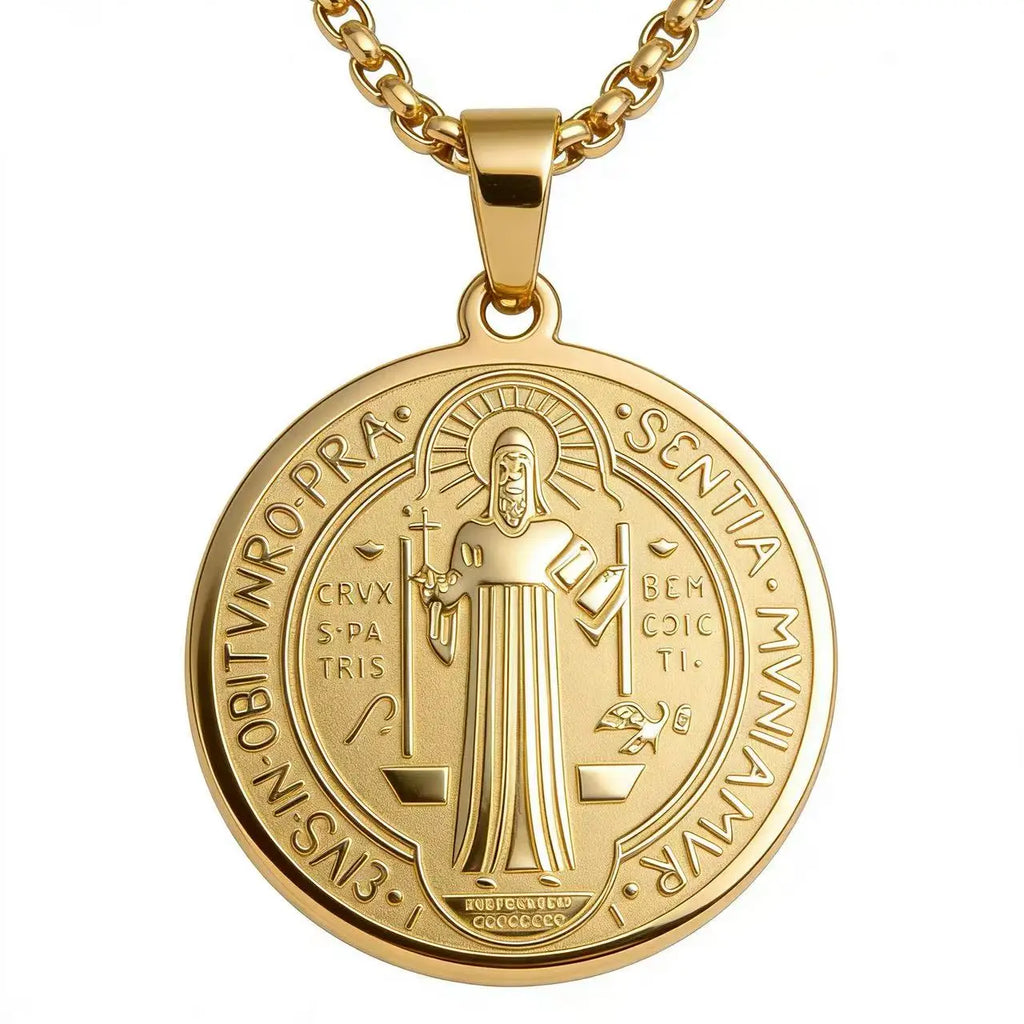 Saint Benedict Steel Pendant 316L San Benito