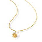Gold Sun Stainless Steel Pendant Necklace