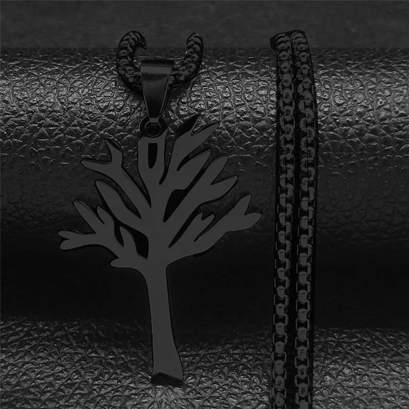 Stainless Steel Box Chain Pendant Necklace Minimal