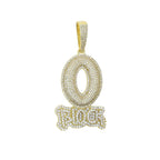 Iced Out Letter O Block Pendant Bling Cubic Zirconia Micro Pave Cz Paved Hip Hop Men Boy Rope Chain Jewelry