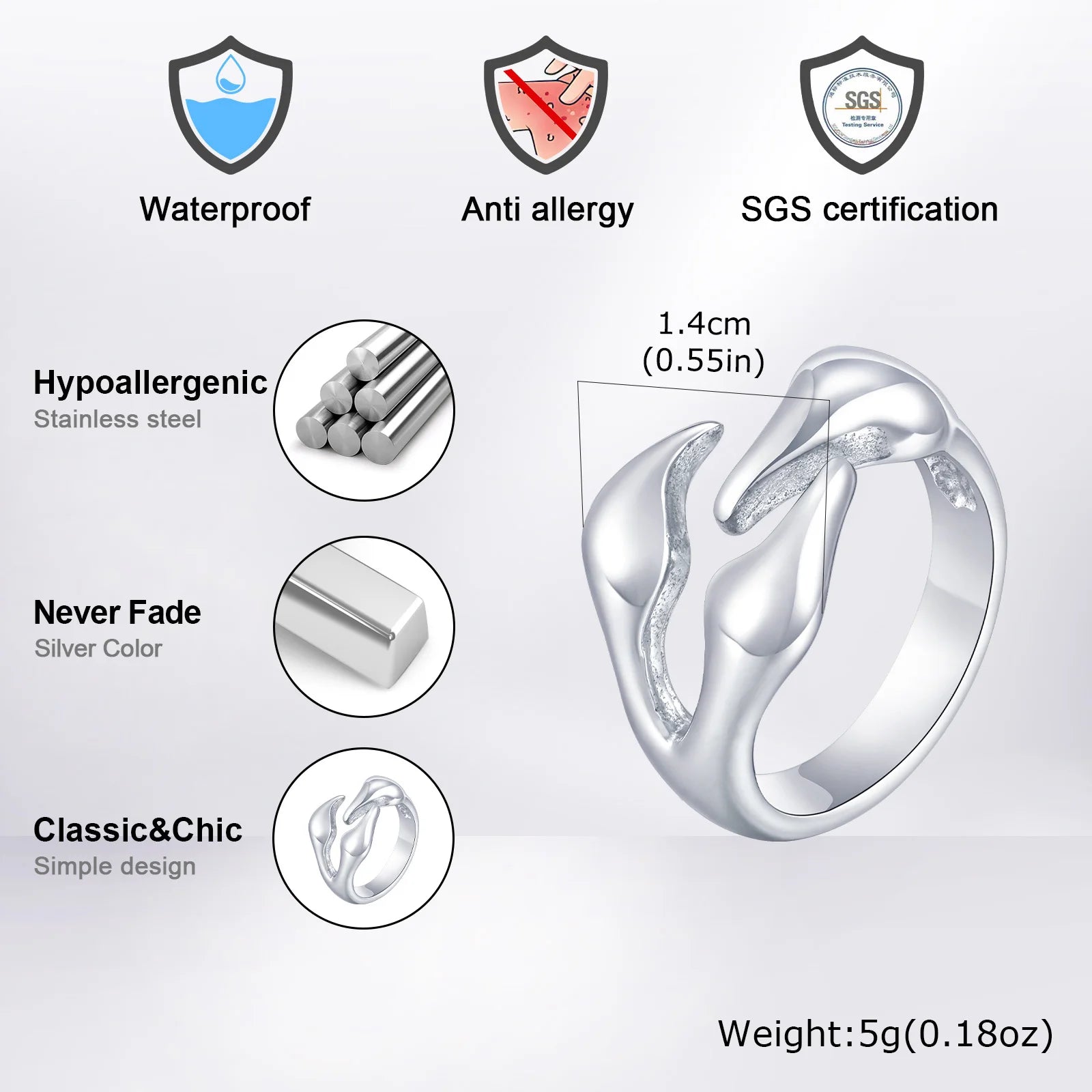 Claw Ring — Stainless Steel