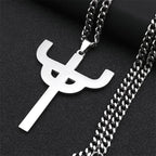 Gothic Silver Pendant Chain Necklace — Stainless Steel