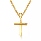 Cross Baseball Pendant Necklace Stainless Steel
