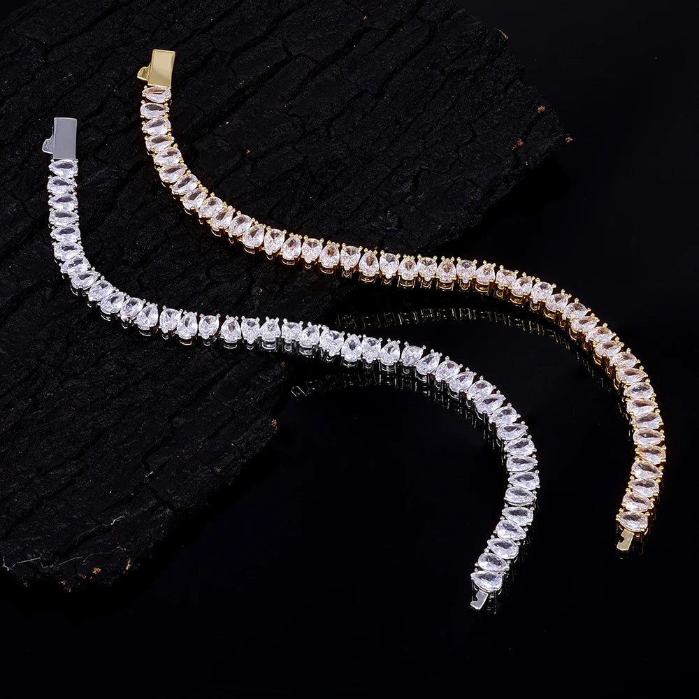 Tennis Bracelet Stainless Steel 6MM Teardrop CZ