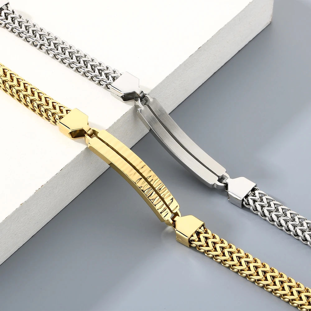 Classic 8MM Men's Keel Link Chain Bracelet for Man Solid 316l Stainless Steel Men's Bracelets Boys Jewelry Accessory