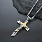 Christian Jesus Cross Pendant — Stainless Steel