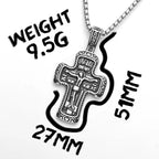 Jesus Cross Rune Pendant — Stainless Steel