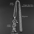 Holy Saint Death Santa Muerte Grim Reaper Necklace for Men Stainless Steel Silver Color Male Necklaces Jewelry Gift NZZ518S05