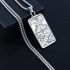 Silver Compass Pendant Necklace Stainless Steel