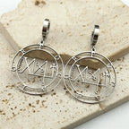 Baphomet Steel Earrings Sigeal Sigil Lucifer Satan