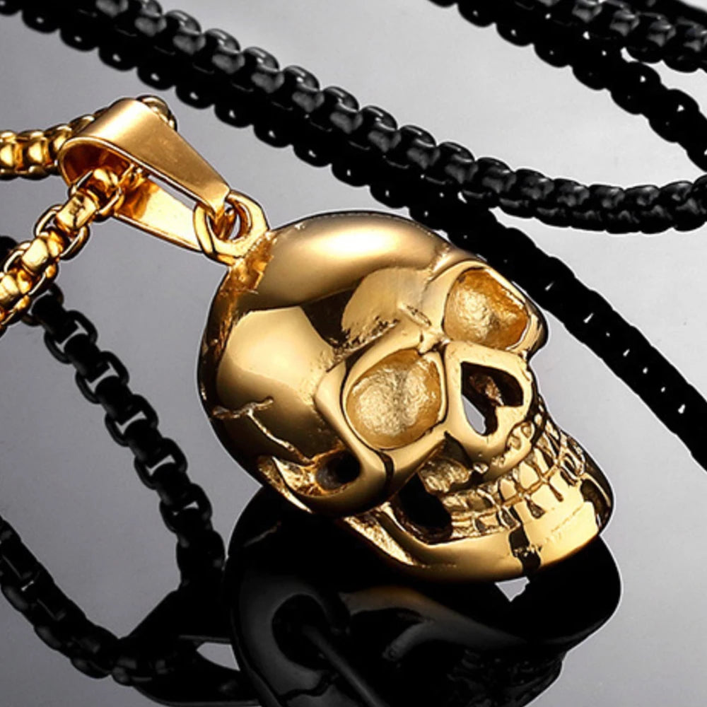 Skull Pendant Necklace — Stainless Steel