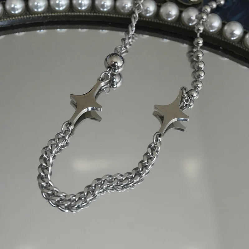 Y2K Star Charms Pendant Necklace — Stainless Steel