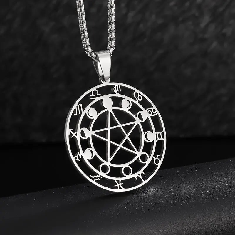 Sun Moon Star Trinity Pendant Necklace