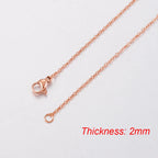 Fnixtar 10Pcs Chain Necklaces 40/45/50/55/60cm Stainless Steel Flat Cable Chain 1/1.5/2mm DIY Jewelry Accessories