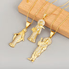 Iced Out Virgin Mary Pendant Necklace