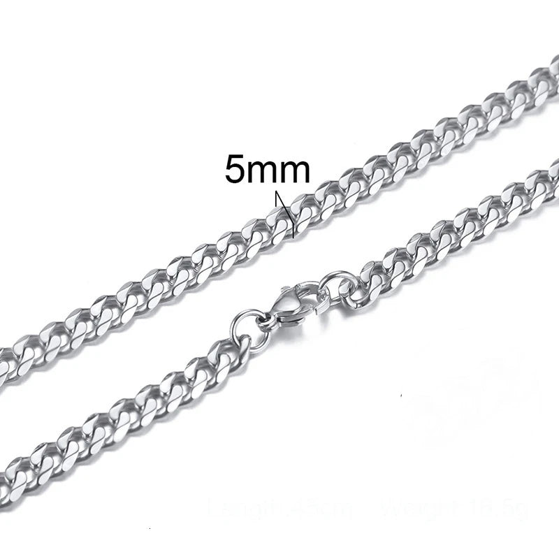 Cuban Link Chain Necklace 3-7mm — Stainless Steel