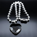 Gothic Black Heart Pendant — Stainless