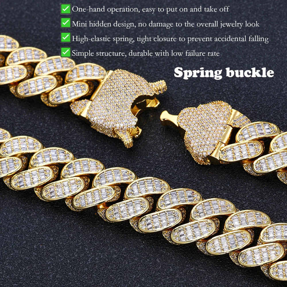 Iced Out Cuban Necklace Stainless Steel 18MM
