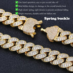 Iced Out Cuban Necklace Stainless Steel 18MM