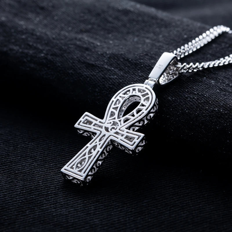 Iced Out Cross Pendant — 925 Silver