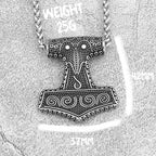 316L Stainless Steel Viking Thor Hammer Pendant Necklace Men Norse Viking Celtic Odin Raven Necklace Amulet Jewelry