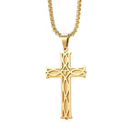 Irish Knot Cross Necklace for Men Boys,Punk Stainless Steel Pendant Necklace,Viking Jewelry Gifts