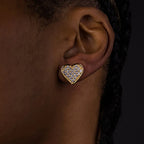 Iced Out Stud Earrings — Gold