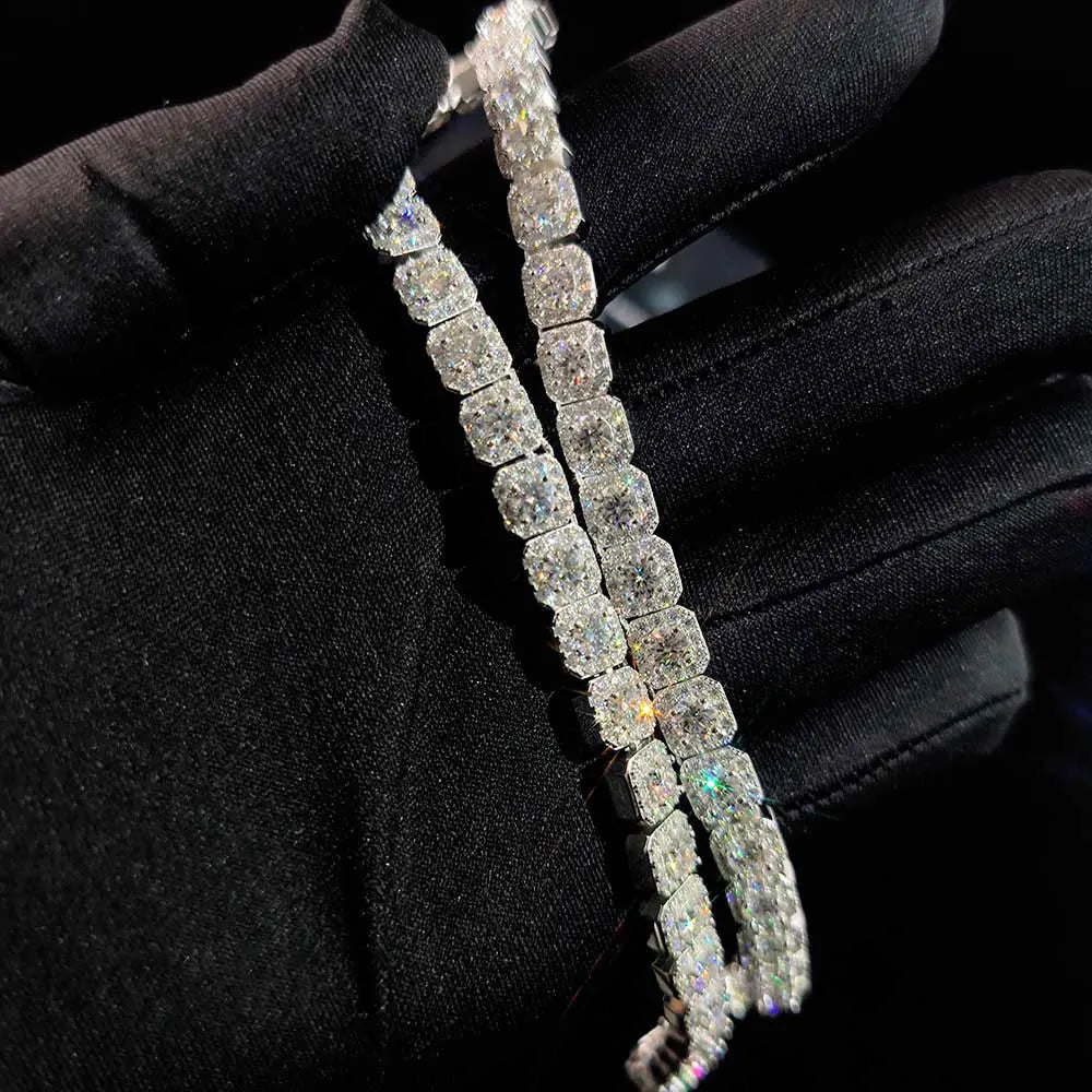 925 Silver VVS Moissanite Tennis Chain 10/12MM