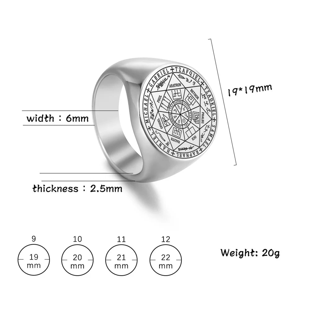 Seven Archangels Hexagram Signet Ring — Kabbalah