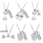 Weight Plate Dumbbell Pendant — Stainless Steel