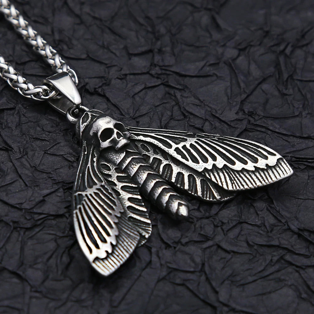 Crow Skull Pendant Necklace — Stainless Steel
