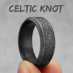 Vintage Nordic Viking Runes Celtic Knot Series Stainless Steel Womens Mens Rings Punk Biker Jewelry Creativity Gift