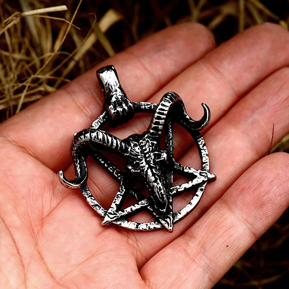 Skull Pentagram Pendant — Stainless Steel