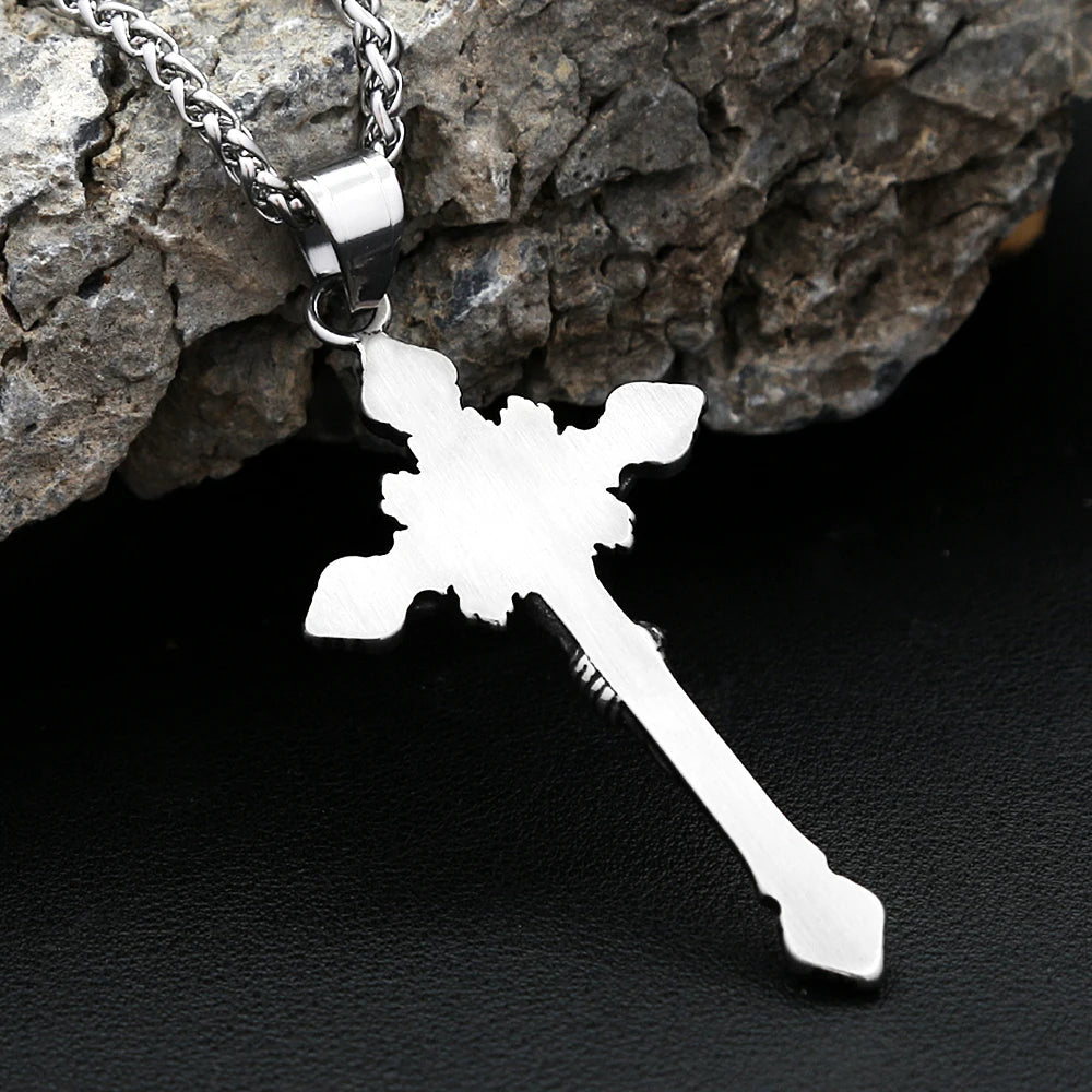 Jesus Cross Pendant — Stainless Steel