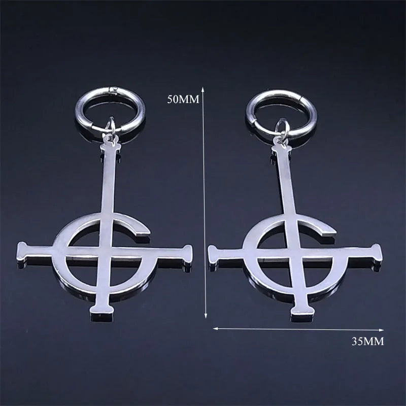 Cross Ghost Band Chain Necklace — Stainless Steel