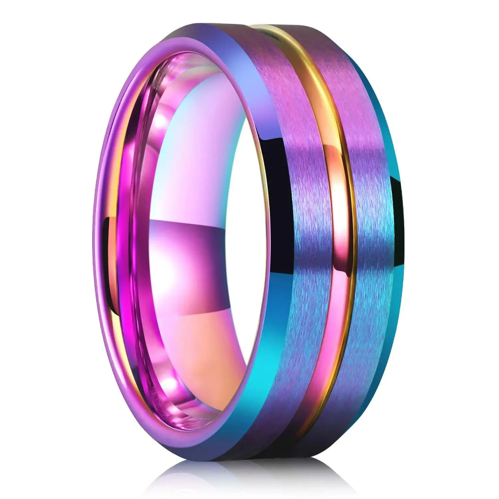 Fashion 8mm Men Stainless Steel Celtic Dragon Rings Inlaid Black Zircon Stone Rings For Men Carbon Fibre Rings Wedding
