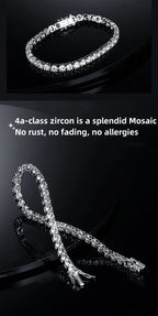 Factory price 925 silver plated 18K gold 4A grade Zircon tennis bracelet for men and women fashion personality exquisite jewelry