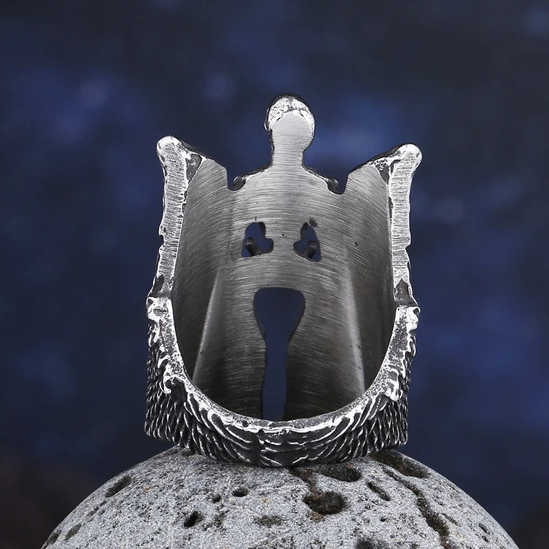 2023 New 316L Stainless Steel Angel Wing Skull Vintage Punk For Man Aegishjalmur Jewelry Boyfriend Gift Freeshipping