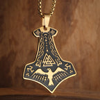Vintage Scandinavian Pendant Necklace Stainless Steel Nordic Compass Valknut Rune Jewelry Men Women Fine Jewelry