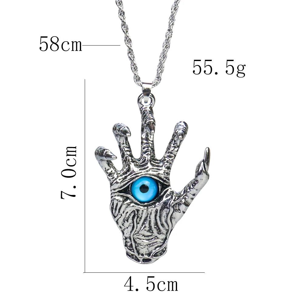 Monster Claw Palm Bones Pendant Necklace — 3D Sweater Chain