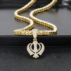 Khanda Gold Pendant Tennis Necklace