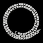 Hip Hop Iced Out Tennis Bracelet Necklace Men 4mm Tennis Chain Fashion Gold Color Jewelry Women Link 18/20inch Choker
