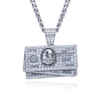 Iced Out Dollar Bill Pendant — 925 Silver