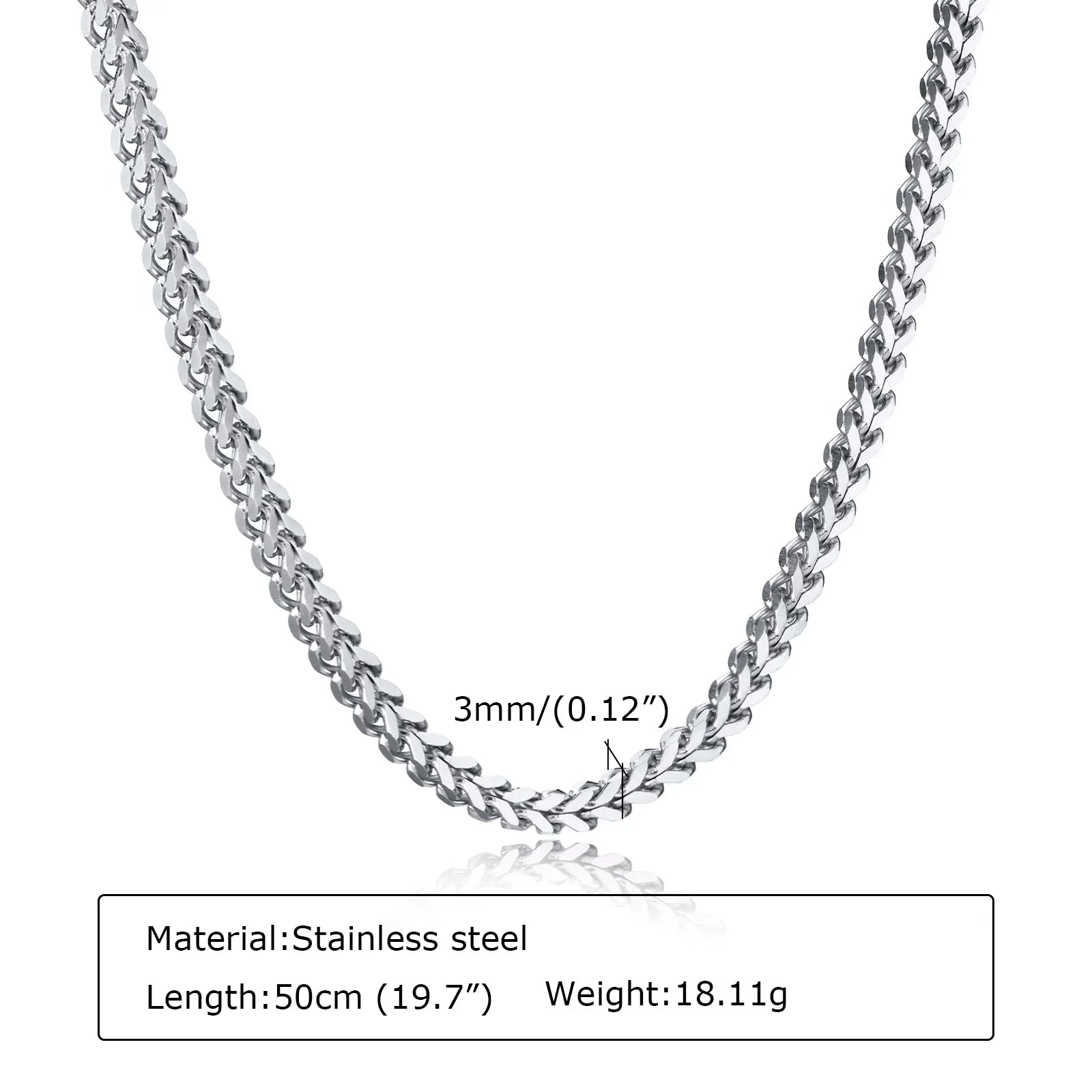 Franco Chain Necklace 3mm — Stainless Steel