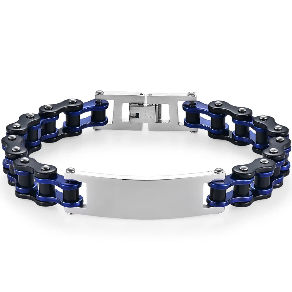 12MM Motorcycle Bike Chain Bracelet for Men Stainless Steel Bicycle Link Design Men's ID Bracelets Punk Rock Jewelry 10