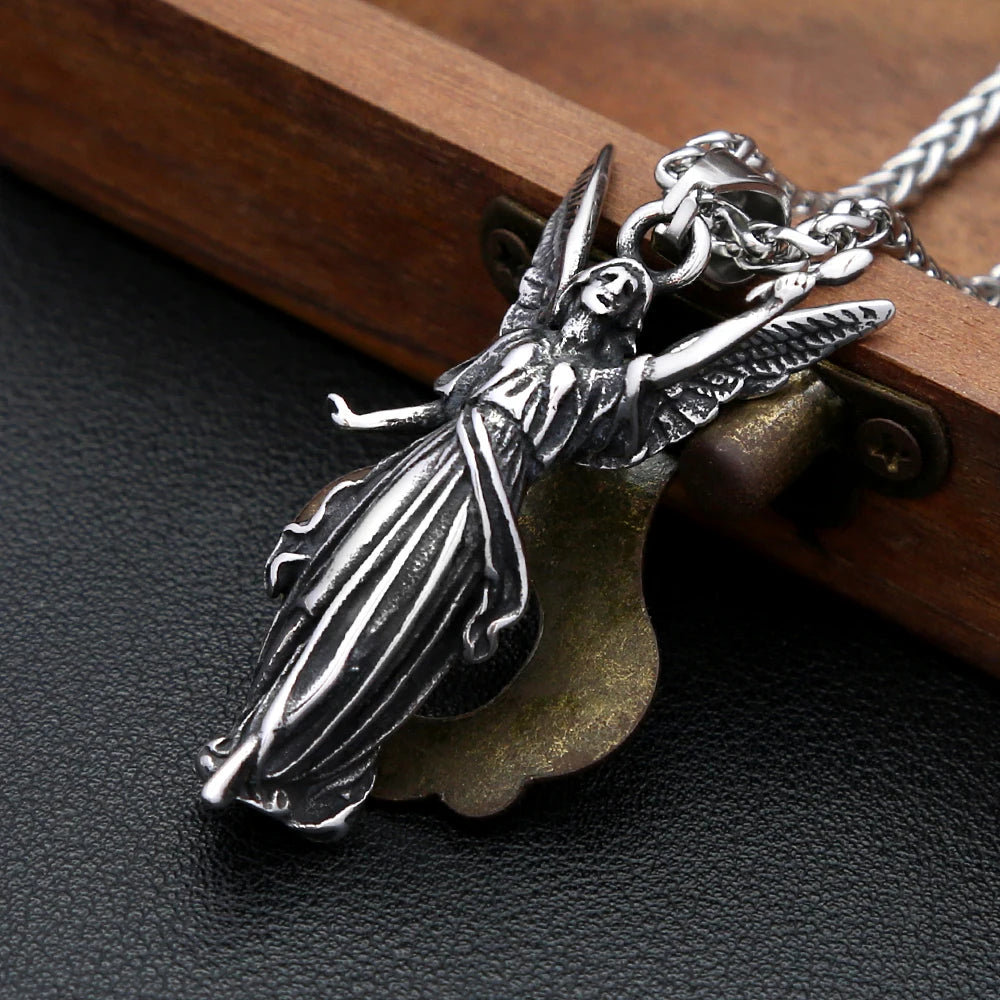 Angel Wings Steel Pendant Statue Liberty 316L
