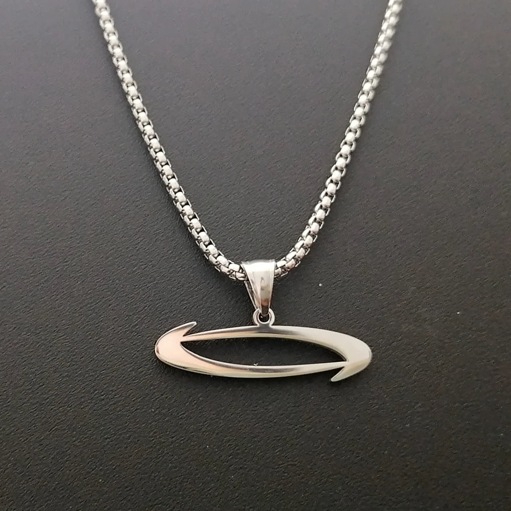 Polished O Pendant Necklace for Men 24in — Stainless Steel